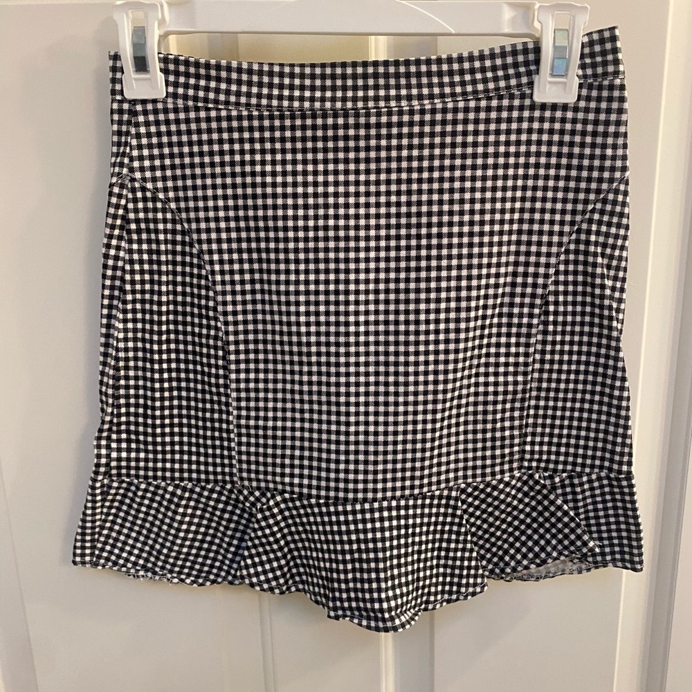 Gingham mini skirt, size L/XL